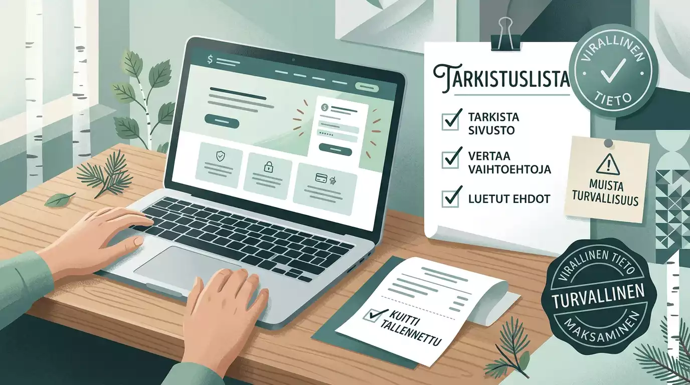 Päätöspolku maksun tarkistamiseen ennen talletusta